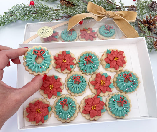 Christmas Decorated Mini Buttercream Cookies