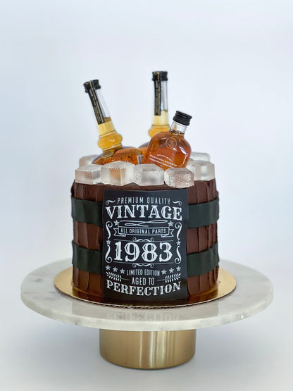 Vintage Label Bourbon Cake