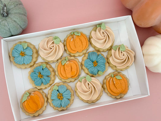 Thanksgiving Decorated Mini Buttercream Cookies