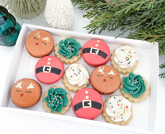 Christmas Decorated Macaron & Cookie Set