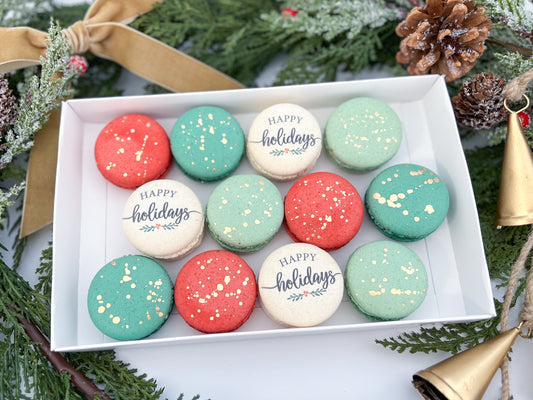 Happy Holidays Macaron Set